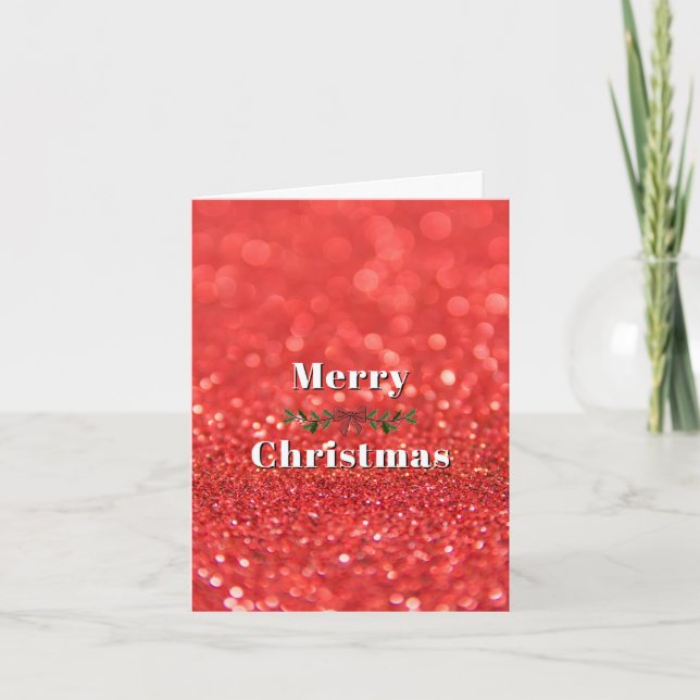 Tarjeta Efecto de purpurina roja, Feliz Navidad (Anverso)