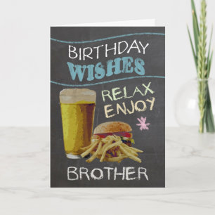 Tarjeta Efecto de tablero de Chalk Brother Trendy, con cer