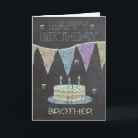 Tarjeta Efecto de tablero de moda Brother Chalk, con torta<br><div class="desc">Efecto de tablero de moda Brother Chalk,  con torta</div>