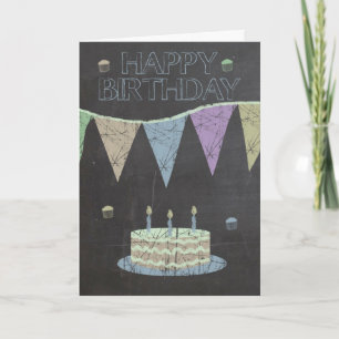 Tarjeta Efecto del tablero de Chalk a la moda, con pastel