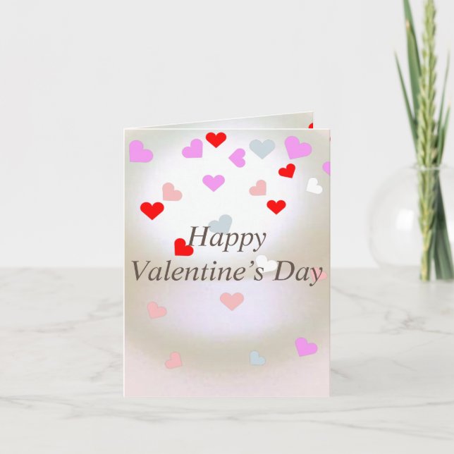 Tarjeta Efecto perla blanca con corazones (Anverso)