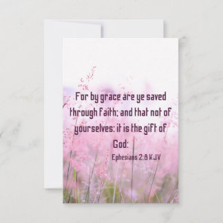 Tarjeta Efesianos 2:8 KJV Biblia Scripting Fic Saludo