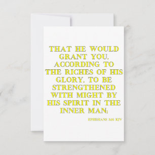 Tarjeta Efesianos 3:16 KJV Biblia Verse Flat Greeting