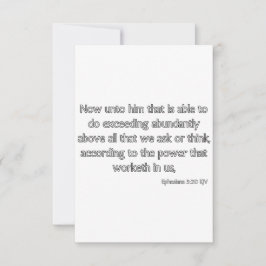 Tarjeta Efesianos 3:20 KJV Biblia Verse Flat Greeting