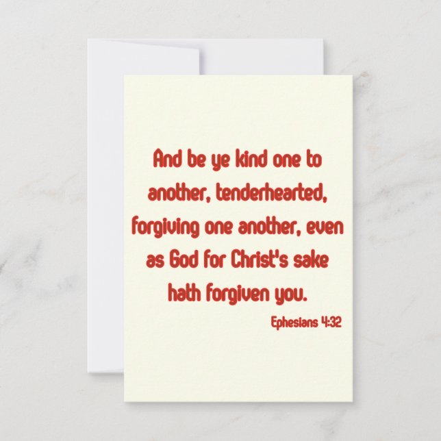 Tarjeta Efesianos 4:32 KJV Biblia Verse Flat Greeting (Anverso)
