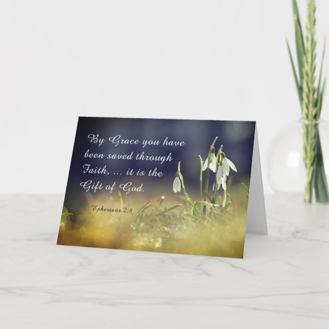 Tarjeta Efesios 2:8 Por Gracia Te Han Salvado La Biblia (Anverso)