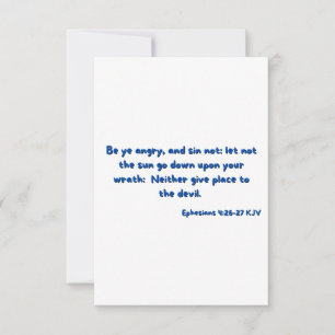 Tarjeta Efesios 4:26-27 Biblia Verse Flat Greeting