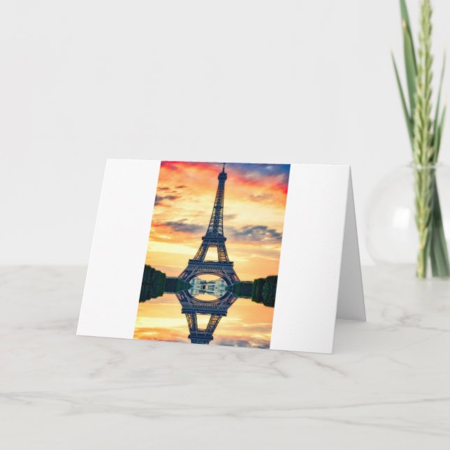 Tarjeta Effel Tower Paris Evending European Travel (Anverso)