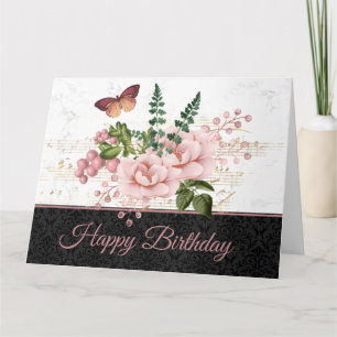 Tarjeta Efímera de mariposa vintage elegante