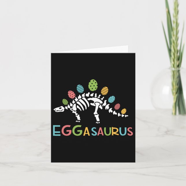 Tarjeta Eggasaurus Pascua Estegosaurus Dinosaurios Niños T (Anverso)