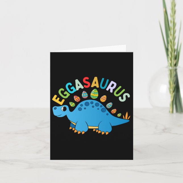 Tarjeta Eggasaurus Semana Santa Huevos Caza Dinosaurio Est (Anverso)