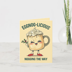 Tarjeta Eggnog-licious – divertido juego de palabras de Eg
