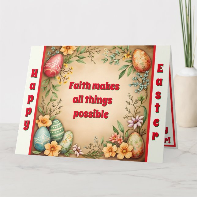 Tarjeta Eggs Easter Vintage Trendy Collection (Anverso)