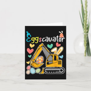 Tarjeta Eggscavator Pascua Huevos Caza Camiones de Constru