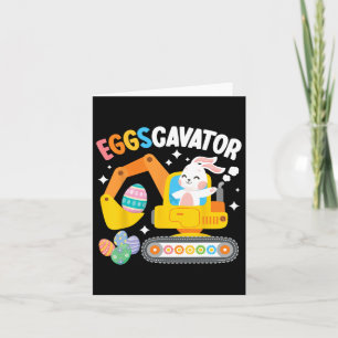 Tarjeta Eggscavator Pascua Huevos Caza Construcción Camión