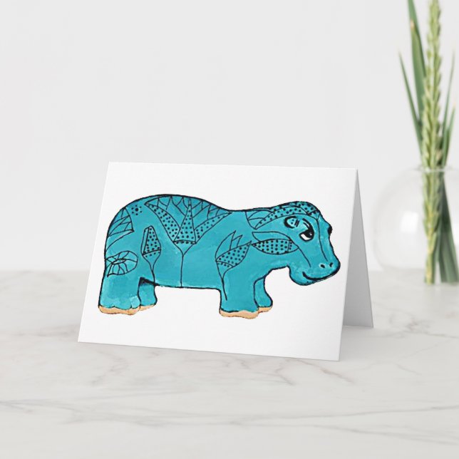 Tarjeta Egipcio Feliz Hippo (Anverso)