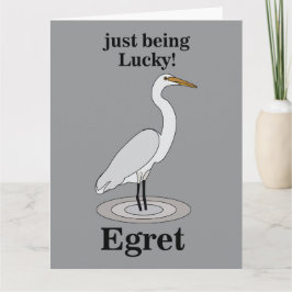 Tarjeta Egret Lucky Bird