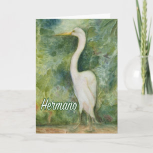 Tarjeta Egret white wilderness Hernano D-Day card Español