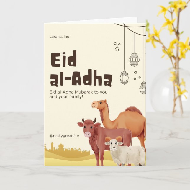 Tarjeta eid (flor amarilla)