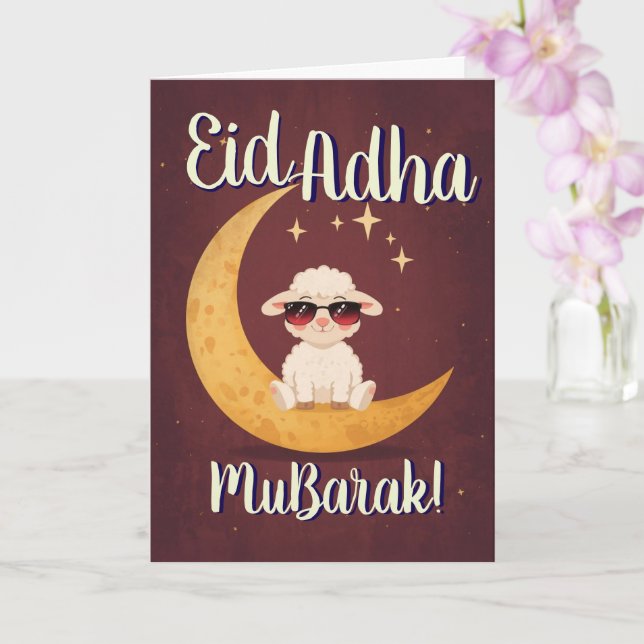 Tarjeta Eid Al Adha Mubarak Funny Sheep Greeting Card  (Orquídea)