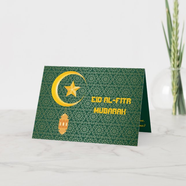 Tarjeta Eid al Fitr Mubarak Ramadan Kareem Estrella de la  (Anverso)