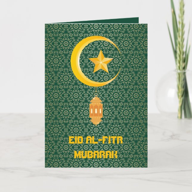Tarjeta Eid al Fitr Mubarak Ramadan Kareem Estrella de la  (Anverso)