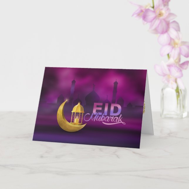 Tarjeta Eid Mubarak - Feliz Eid (Orquídea)