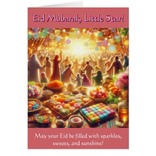 Tarjeta Eid para Niños - Estrella Pequeña de Eid M (Frente)