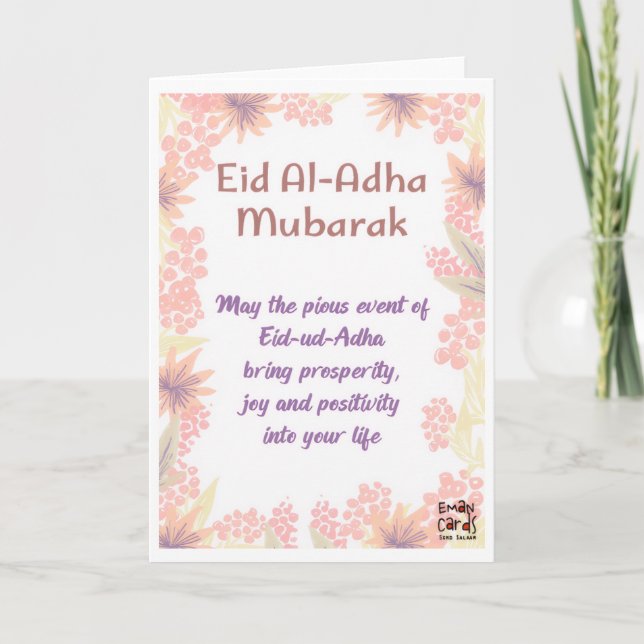 Tarjeta Eid ul Adha Mubarak - Earnest Wishes (Anverso)