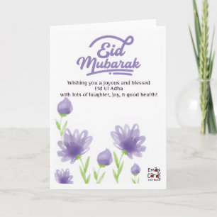 Tarjeta Eid ul Adha Mubarak - Flores