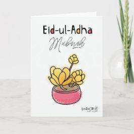 Tarjeta Eid ul Adha Mubarak - Flower