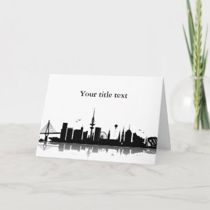 Tarjeta Einladungskarte mit Hamburg Skyline.