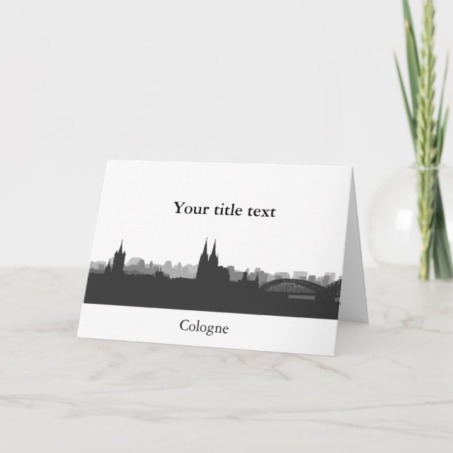 Tarjeta Einladungskarte mit Köln Skyline. (Anverso)