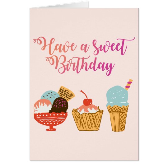 Tarjeta Ejemplo del helado del cumpleaños