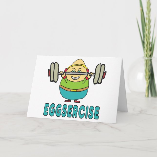 Tarjeta Ejercicio Eggsercise Egg Pun (Anverso)