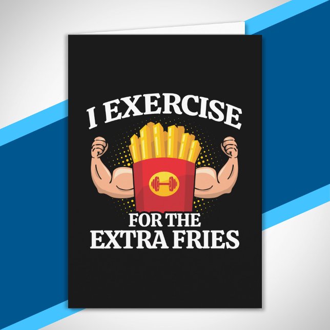 Tarjeta Ejercicio por Papas Fritas Extra - Meme Divertido  (Subido por el creador)