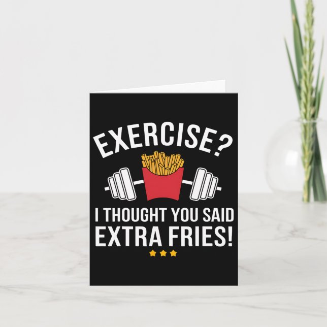 Tarjeta Ejercicio Que Pensé Que Dijiste Gimnasio Gracioso  (Anverso)