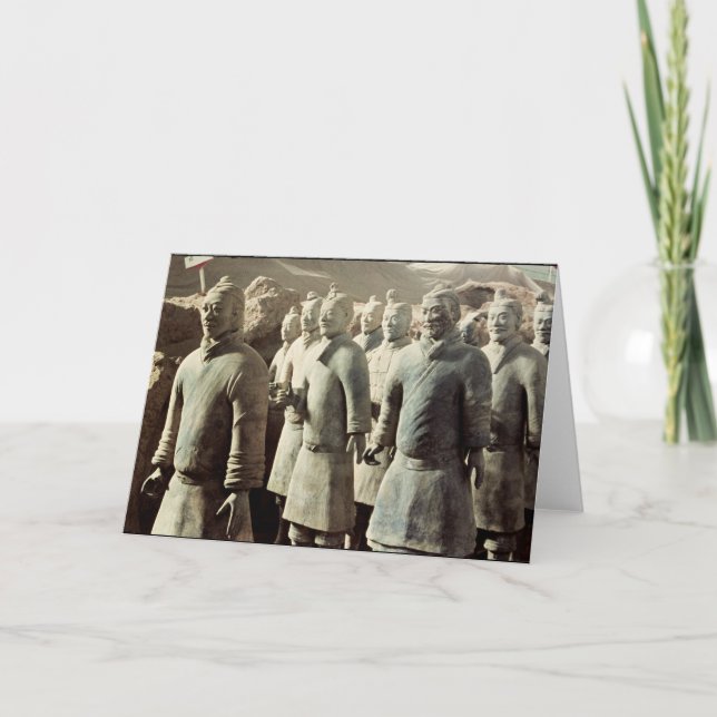 Tarjeta Ejército de la terracota, dinastía de Qin, 210 (Anverso)