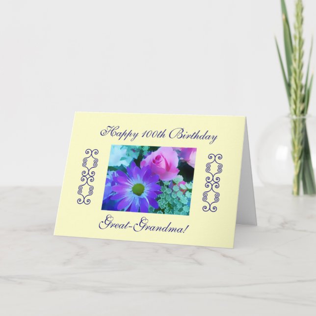 Tarjeta el 100o cumpleaños de las Grande-abuelas (Anverso)