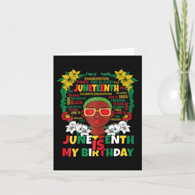 Tarjeta El 11 De Junio Es Mi Cumpleaños Para Mujeres Y Chi (Anverso)