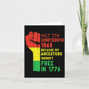 Tarjeta El 11 De Junio, Mis Ancestros Liberan Bandera Afri