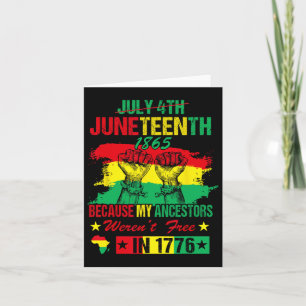Tarjeta El 11 De Junio, Mis Ancestros Liberan Bandera Afri