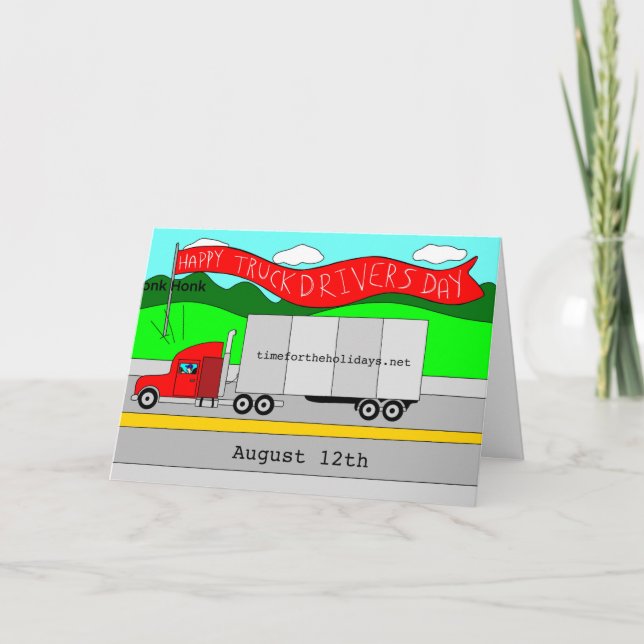 Tarjeta El 12 de agosto es el Día Nacional de los Conducto (Anverso)