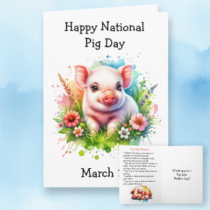 Tarjeta El 1 de marzo es el Día Nacional del Cerdo Diverti