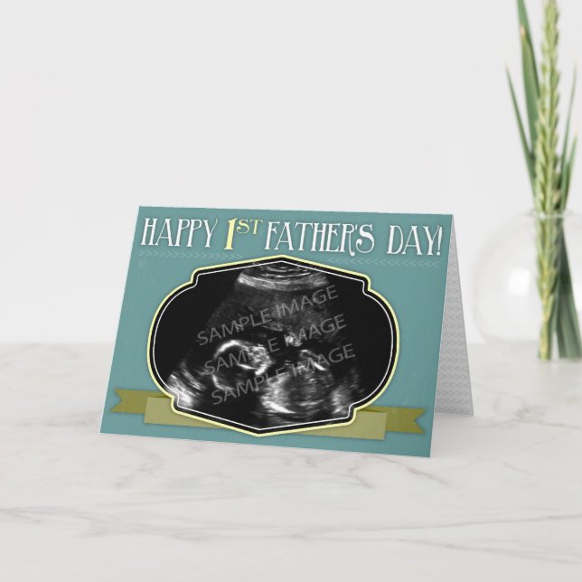 Tarjeta El 1r día de padre feliz - ultrasonido de (Anverso)