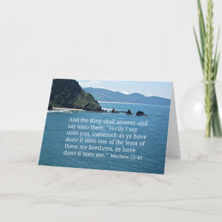 Tarjeta El 25:40 de Matthew y el rey contestarán…
