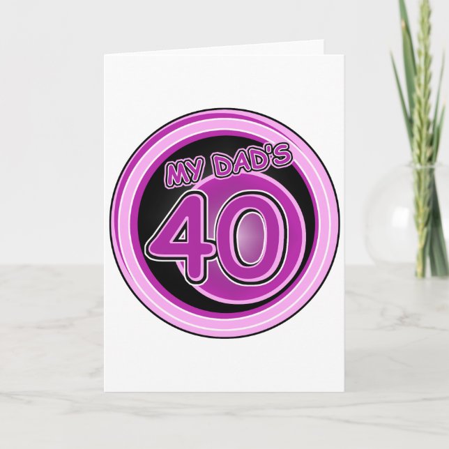 Tarjeta El 40° cumpleaños de papá de las hijas (Anverso)