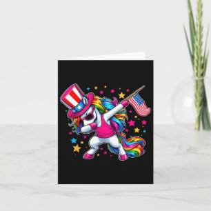 Tarjeta El 4 De Julio El Tío Unicornio Sam Chica La Bander
