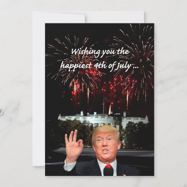 Tarjeta el 4 de julio más feliz de Donald Trump (Anverso)