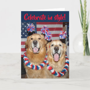 Tarjeta El 4 de julio se celebra con estilo en Golden Retr